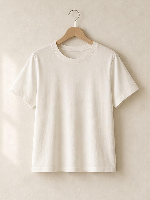 Áo thun cotton cổ tròn Mộc